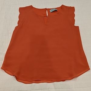 Lily Rain Orange Blouse EUC